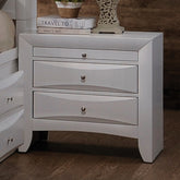 1pc White Finish Nightstand with Two Storage Drawers and Pull Out Tray Wooden Bedroom Furniture