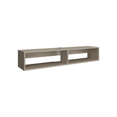 TV Stand 10.4" H, with 2 Shelves, White Oak