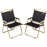 Outsunny 2 Pack Folding Camping Chair, Lightweight & Portable Beach Chairs Armchairs, Perfect for Festivals, Fishing, Picnic and Hiking, Black