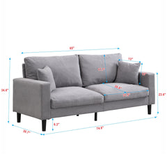 Two Piece Sofa Set, Living Room Three seater+Two seater, Comfy , Modern Upholstered Sofa, Living Room Bedroom Apartment Small Space , Corduroy , Light Grey