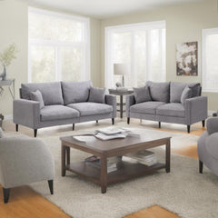 Two Piece Sofa Set, Living Room Three seater+Two seater, Comfy , Modern Upholstered Sofa, Living Room Bedroom Apartment Small Space , Corduroy , Light Grey