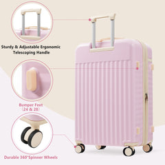 Luggage Set 5 Piece, Hardside Carry on Suitcase , Expandable Luggage with Travel Bags Spinner Wheels TSA Lock