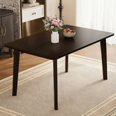 Rustic Farmhouse Dining Table - Solid Wood Frame, Minimalist Modern Dining Table for Kitchen, Dining Room, Living Room, Espresso