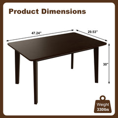Rustic Farmhouse Dining Table - Solid Wood Frame, Minimalist Modern Dining Table for Kitchen, Dining Room, Living Room, Espresso