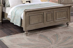 Modern Luxury Style 1pc Queen King Size Bed Two Panel Headboard Antique Silver Finish Bedroom Furniture