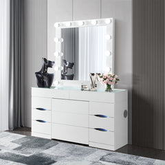 ELISA WHITE VANITY SET WITH STOOL