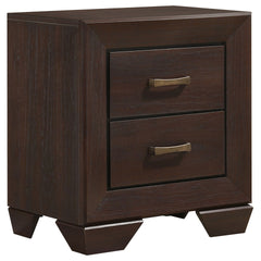 Copper Dark Cocoa 2-Drawer Rectangular Nightstand