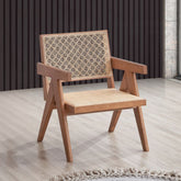 Casual Stylish Natural Finish Rattan Accent Chair 1pc Mid-Century Modern Home Furniture