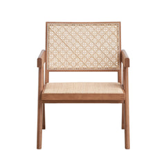 Casual Stylish Natural Finish Rattan Accent Chair 1pc Mid-Century Modern Home Furniture