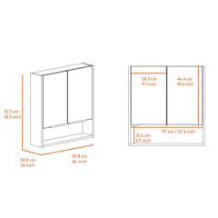 Ozark 24" Medicine Cabinet With Mirror, One Shelf