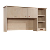 Desktop Hutch with Adjustable Shelves, Brown finish