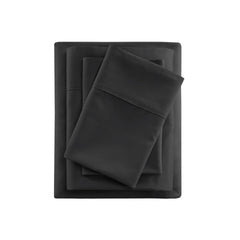 4-Piece King Cooling Cotton Blend Sheet Set, Black