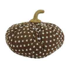 Set of 2, 7.5x7.5x5.5" Brown Pumpkin with White Point Pattern, Pumpkin Ornament Decor for Holiday Harvest Festival Fall Festival & Thanksgiving