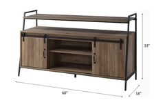 Rashawn Rustic Oak & Black Finish TV Stand