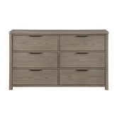 Contemporary Light Gray Finish Dresser of 6-Drawers Dovetail Bedroom Furniture 1pc Durable Wood