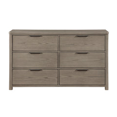 Contemporary Light Gray Finish Dresser of 6-Drawers Dovetail Bedroom Furniture 1pc Durable Wood