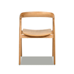 Simeon 21" Scandinavian Sculpted Oak Wood Dining Chair, Warm Natural Brown Oak Wood