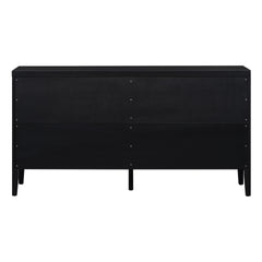 TREXM Retro Sideboard door with Circular Groove Design Round Metal Door Handle for Entrance, Dinning Room, Living Room (Black)