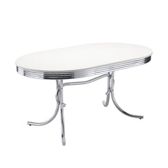 Midge White and Red 5-piece Oval Dining Table Set