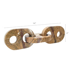 14.6x4.1x4.1" Decorative Marble Chain Sculpture,Brown