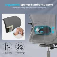 Office Chair Ergonomic Desk Chair, High Back Computer Chair with Wheels, Home Sutdy Chair for Heavy People, Office Chair Adjustable Seat Depth, 3D Armrests and Adjustable Headrest