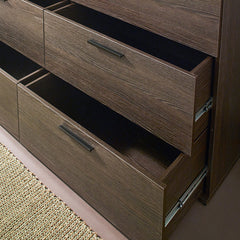 Morgan Farmhouse Six-Drawer Jumbo Dresser in Espresso