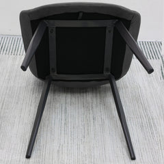 Black PU Leather Dining Chair with Metal Legs, Modern Upholstered Chair Set of 2 for Kitchen, Restaurant, Living, Meeting Room