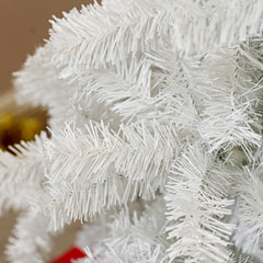 HOMCOM 6ft Tall Artificial Christmas Tree, Unlit Xmas Tree with 1000 Branch Tips, Auto Open, Steel Base, Holiday Décor for Home Office, White