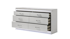 Glam Modern Style 6- Drawer Dresser Made with Wood in White (INCLUDES DRESSER ONLY) same asG150108642 (NJ Inventory)