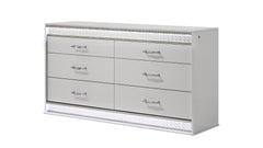 Glam Modern Style 6- Drawer Dresser Made with Wood in White (INCLUDES DRESSER ONLY) same asG150108642 (NJ Inventory)