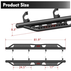 Cab Running Boards Compatible for 2019-2025 Chevy Silverado & GMC Sierra 1500/2020-2025 Chevrolet Silverado/GMC Sierra 2500 HD 3500 HD Crew Cab 2500HD/3500HD