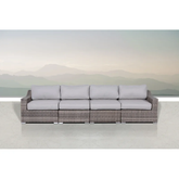 Fully Assembled 4-Piece Rattan Sectional Seating Set with Cushions