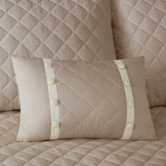 4 Piece Cotton Reversible Tailored Bedspread Set Khaki Queen