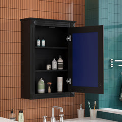 20" Wall Mounted Bathroom Storage Cabinet with Mirror, Medicine Cabinet with Height Adjustable Shelf, Over the Toilet Space Saver Cabinet