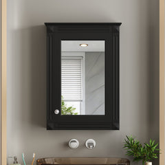 20" Wall Mounted Bathroom Storage Cabinet with Mirror, Medicine Cabinet with Height Adjustable Shelf, Over the Toilet Space Saver Cabinet