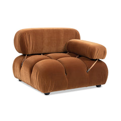 Marcel 36" Bubble Modular Modern Lounge Arm Chair, Olive Green Performance Velvet