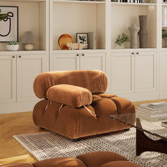Marcel 36" Bubble Modular Modern Lounge Arm Chair, Olive Green Performance Velvet
