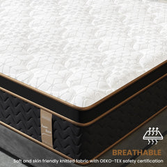 10" Full Plush Hybrid Mattresses with Independently Encased Coils & Gel Memory Foam, Fiberglass-Free, Motion Isolation-Edge Support, Mattress in a Box, CertiPUR-US Certified
