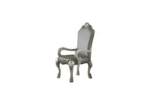 Dresden Synthetic Leather &Vintage Bone White Finish Arm Chair (Set of 2)