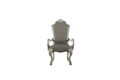 Dresden Synthetic Leather &Vintage Bone White Finish Arm Chair (Set of 2)