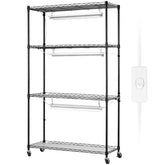 Plant Stand with Grow Light, 4 Tier Plant Shelf with 90W Grow Light for Indoor Plants, 3 Modes Grow Light Shelf Full Spectrum Lights Adjustable Metal Plant Stand for Seed Starting