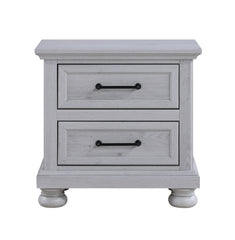 2-Frawer Gray Nightstand with USB