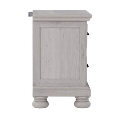 2-Frawer Gray Nightstand with USB