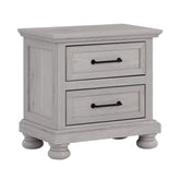 2-Frawer Gray Nightstand with USB