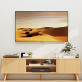Fluted TV Stand with Storage for Living Room, Oak