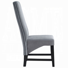 Contemporary Upholstered Dining Chairs Set of 2, Gray Corduroy Comfort Wooden Dining Furniture Modern Elegance