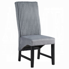 Contemporary Upholstered Dining Chairs Set of 2, Gray Corduroy Comfort Wooden Dining Furniture Modern Elegance