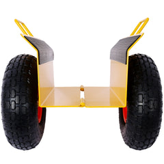 Heavy Duty Panel Dolly Slab Dolly with Handle & 2 10" Peneumatic Tires Wheels 600LBS Load Capacity for Drywall Sheet Heavy Appliance & Material Handling All Terrain Moving Cart Panel Dolly - Yellow