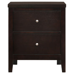 Garrett Cappuccino 2-Drawer Rectangular Nightstand