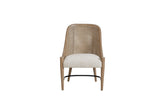 Cane Backed Host Chair in Sand Colored Finish Set of 2